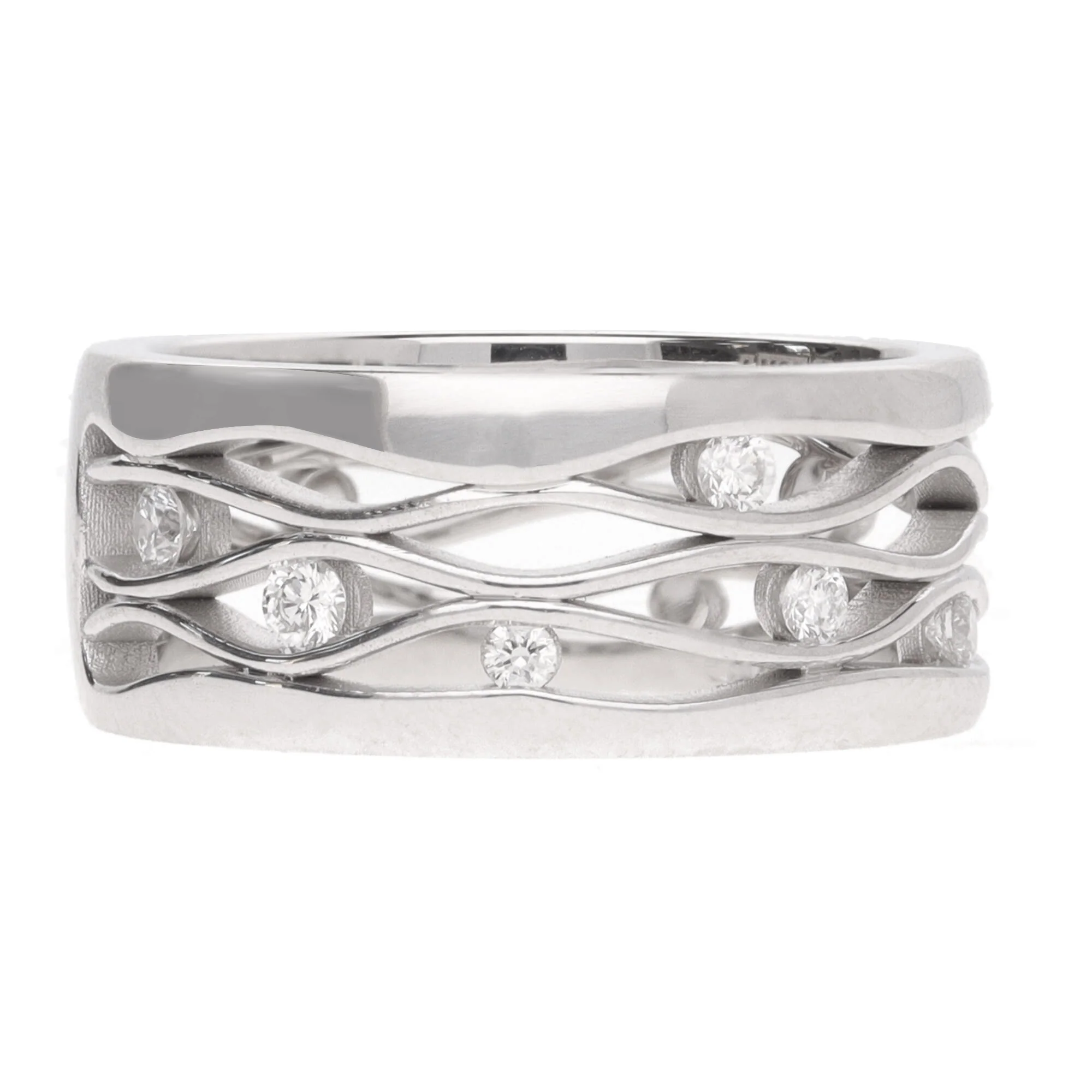 Diamond 0.30ct 18ct White Gold Wave Ring - Image 3