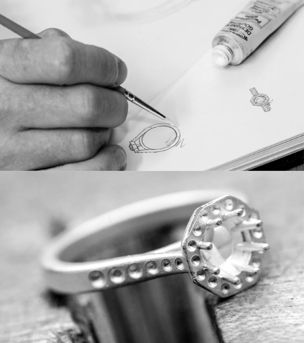 Diamond 0.50ct Octagonal Cluster Platinum Ring - Image 4