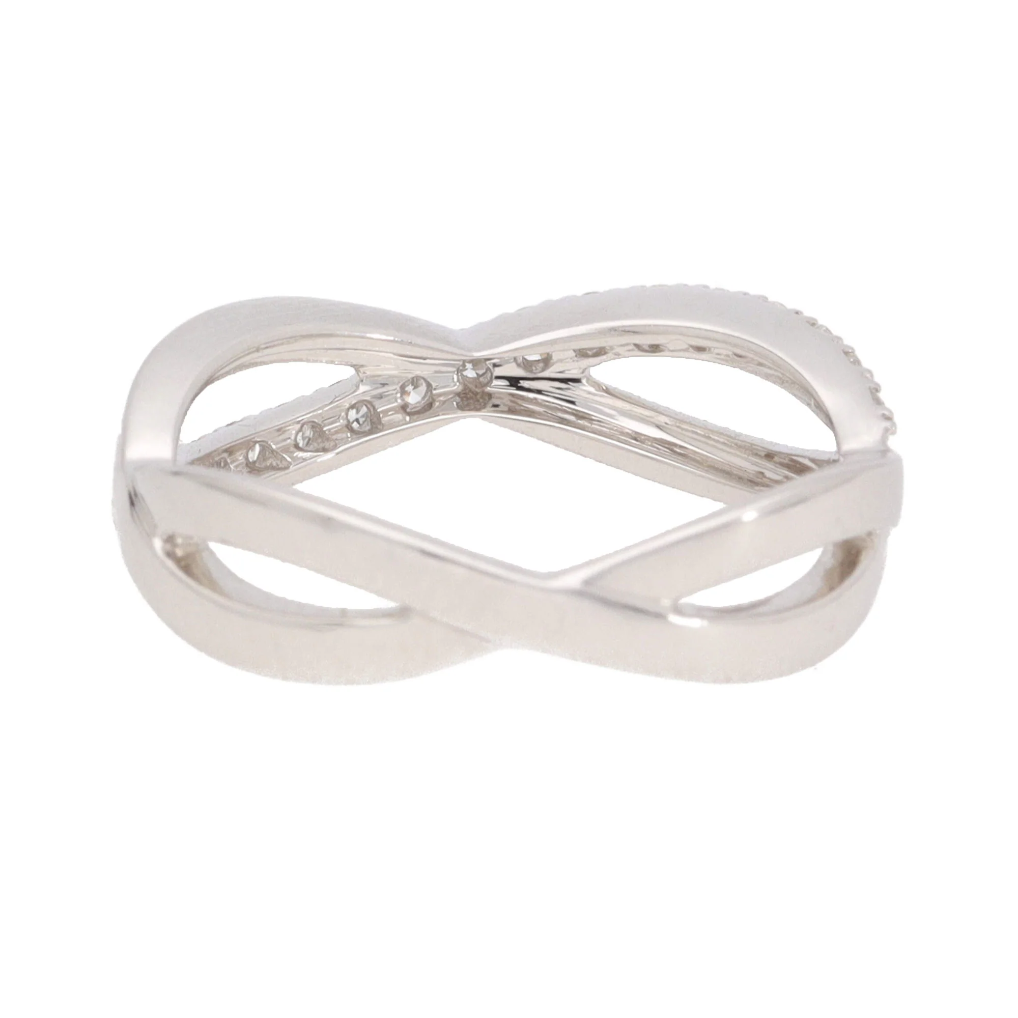 Diamond 18ct White Gold Crossover Ring (L½) - Image 4