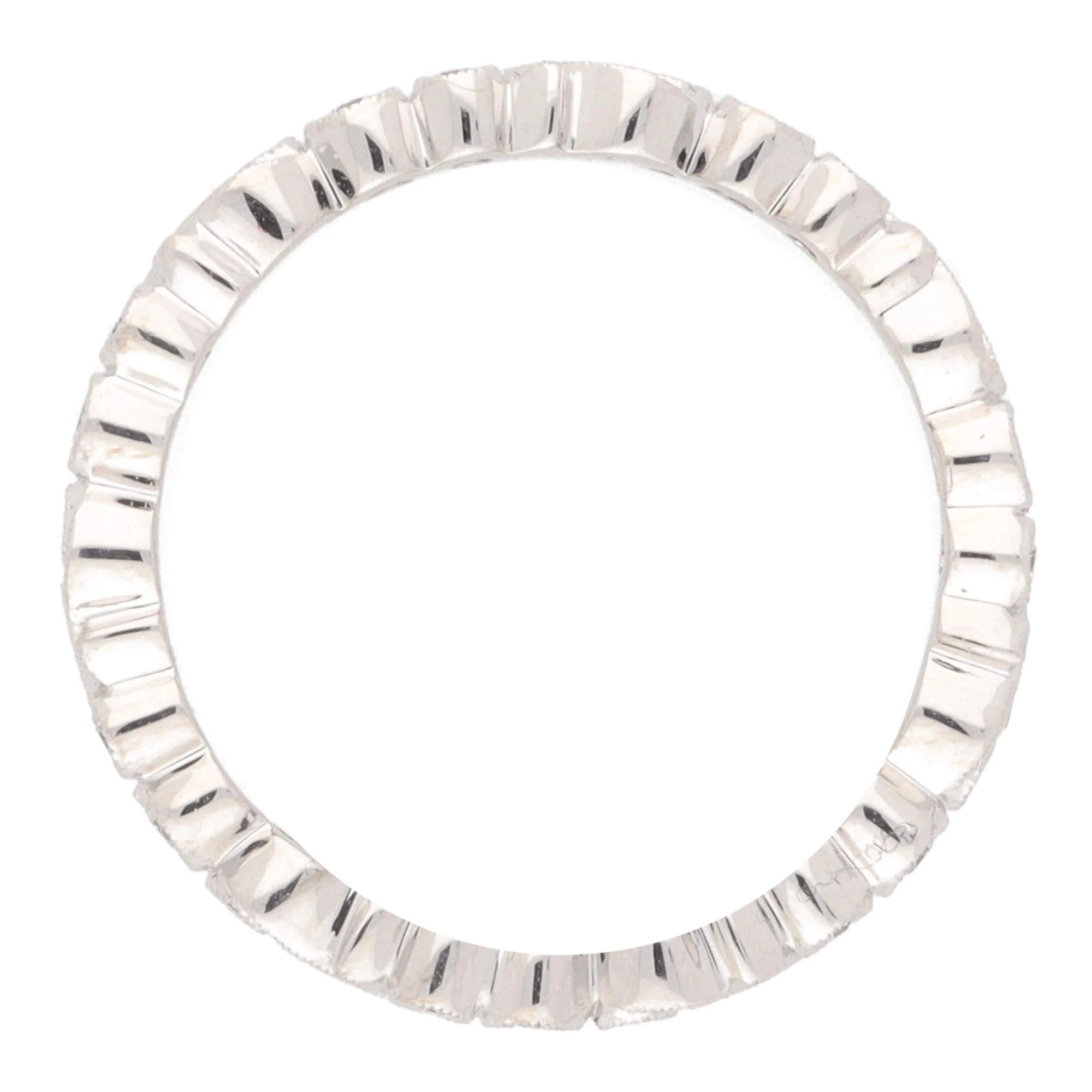 Diamond 18ct White Gold Scroll Design Full Eternity Ring - Image 3