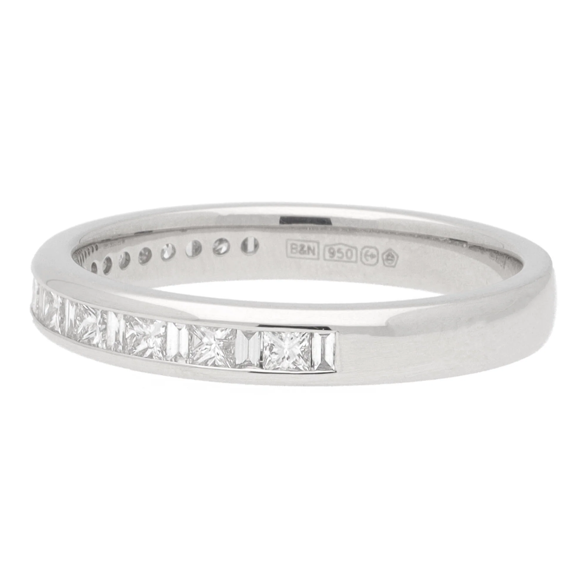 Diamond Princess and Baguette 0.50ct Platinum Wedding Ring - Image 3
