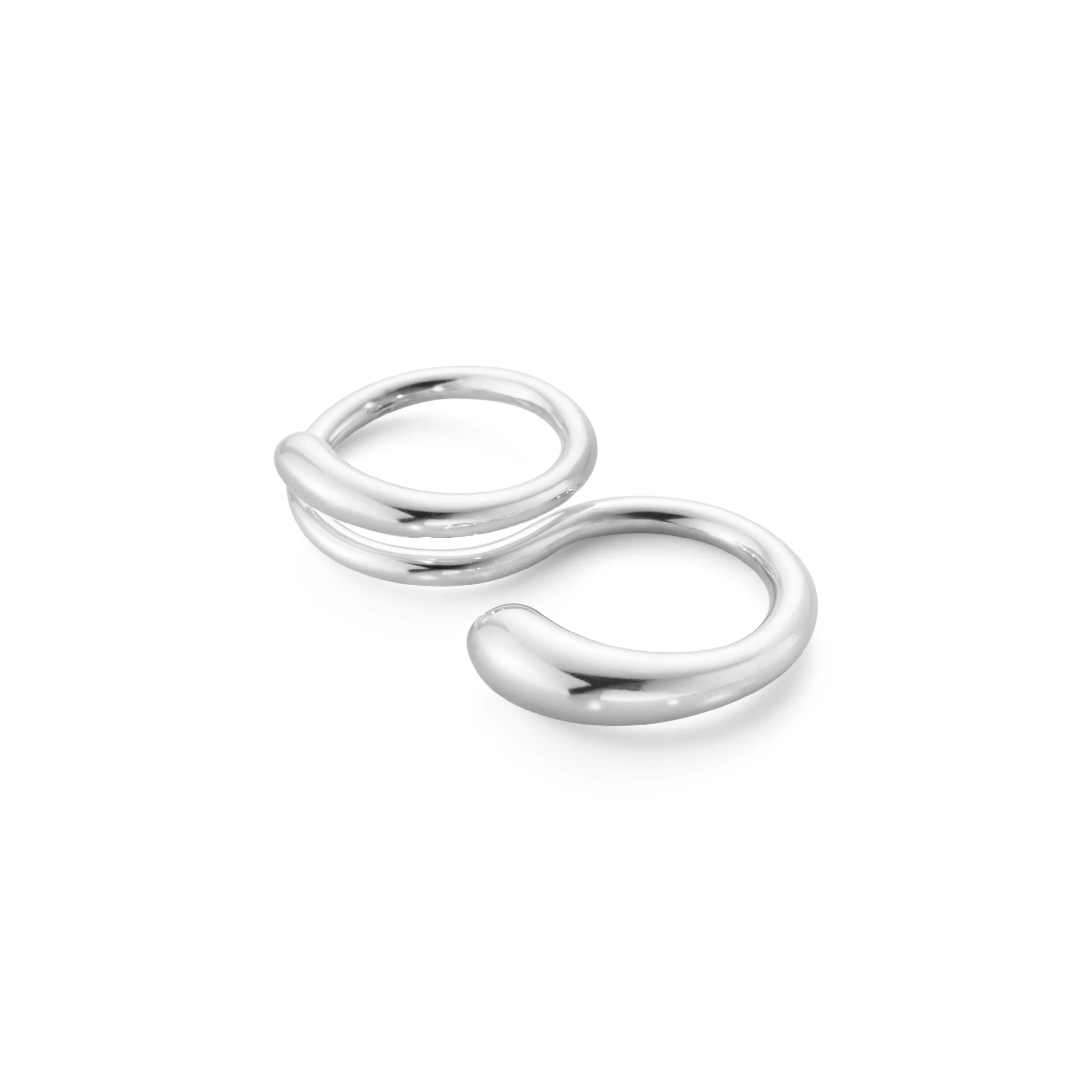 Georg Jensen MERCY Sterling Silver Double Ring Size 55 (O) - Image 3
