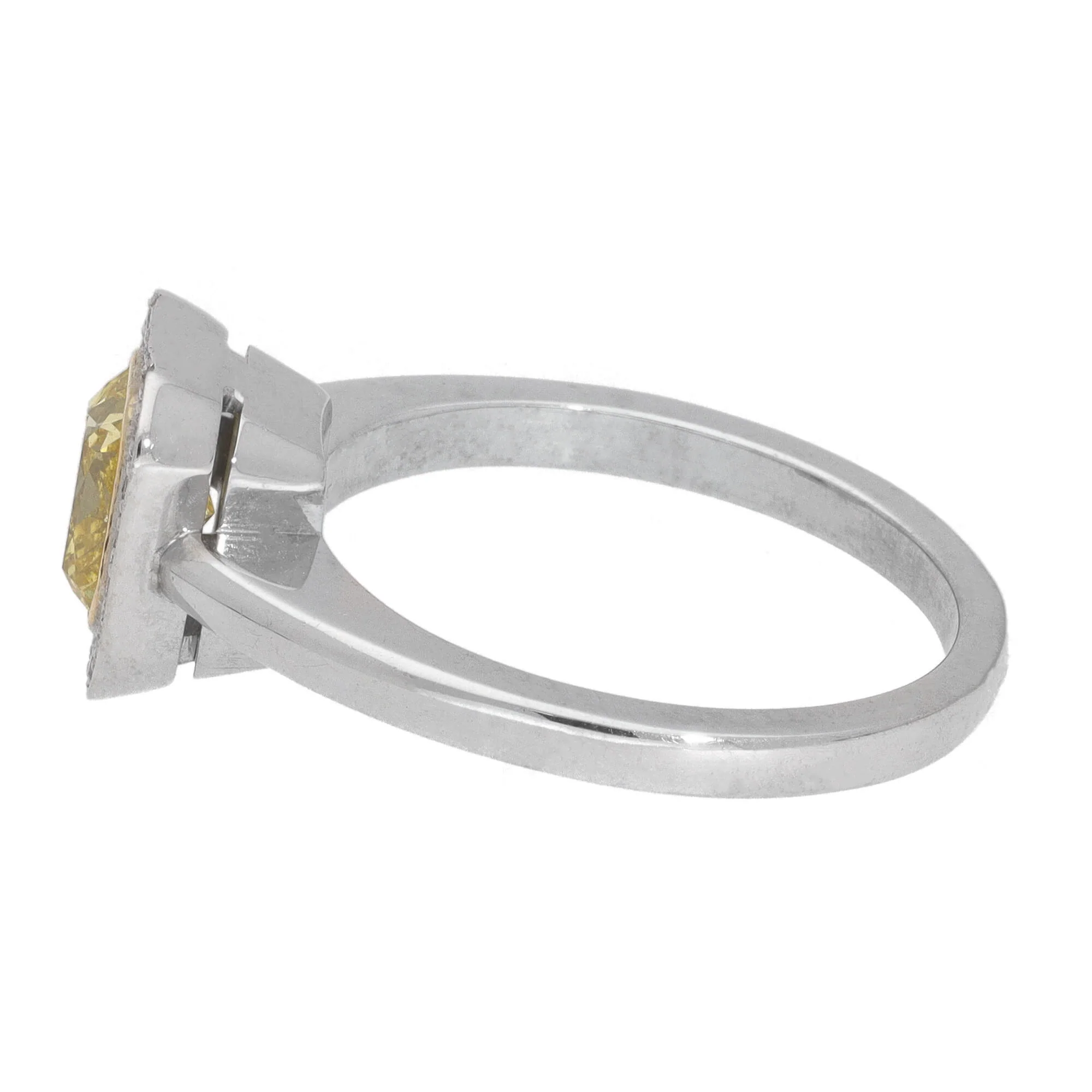 Natural Yellow Diamond 18ct White Gold Cluster Ring (M) - Image 4