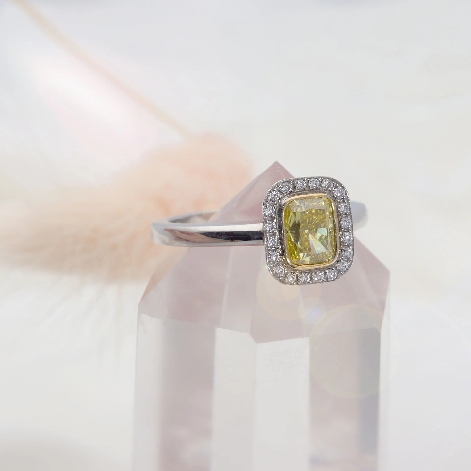 Natural Yellow Diamond 18ct White Gold Cluster Ring (M) - Image 6