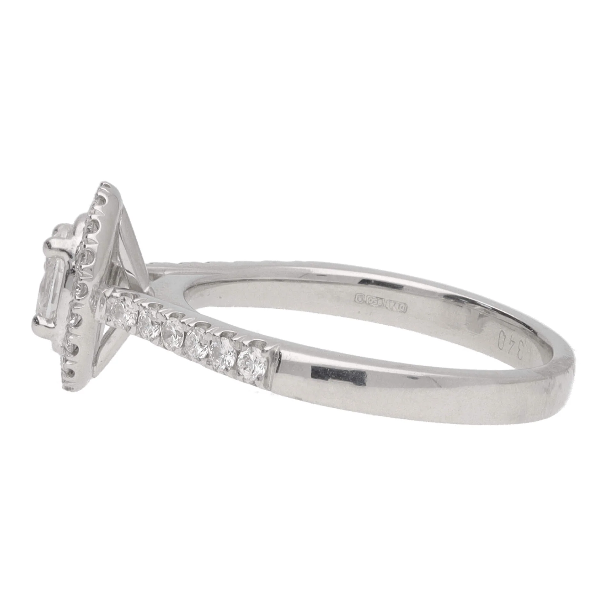 Pre-Owned Diamond Platinum Oval Cluster Ring - Image 3