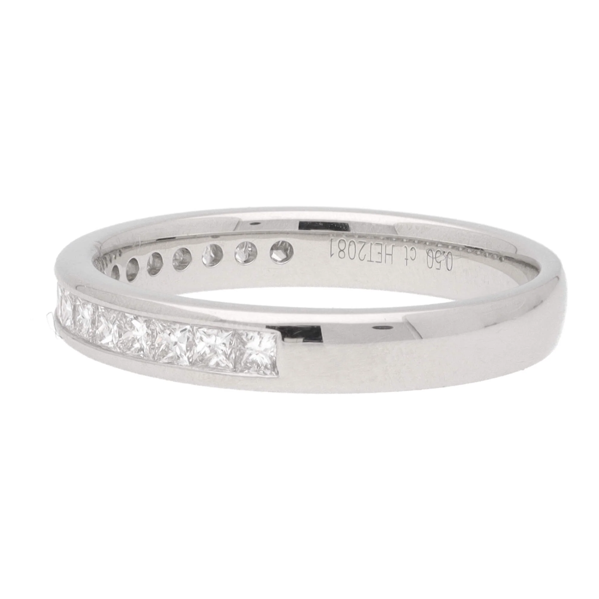 Princess Cut Diamond 0.50ct Platinum Wedding band - Image 3