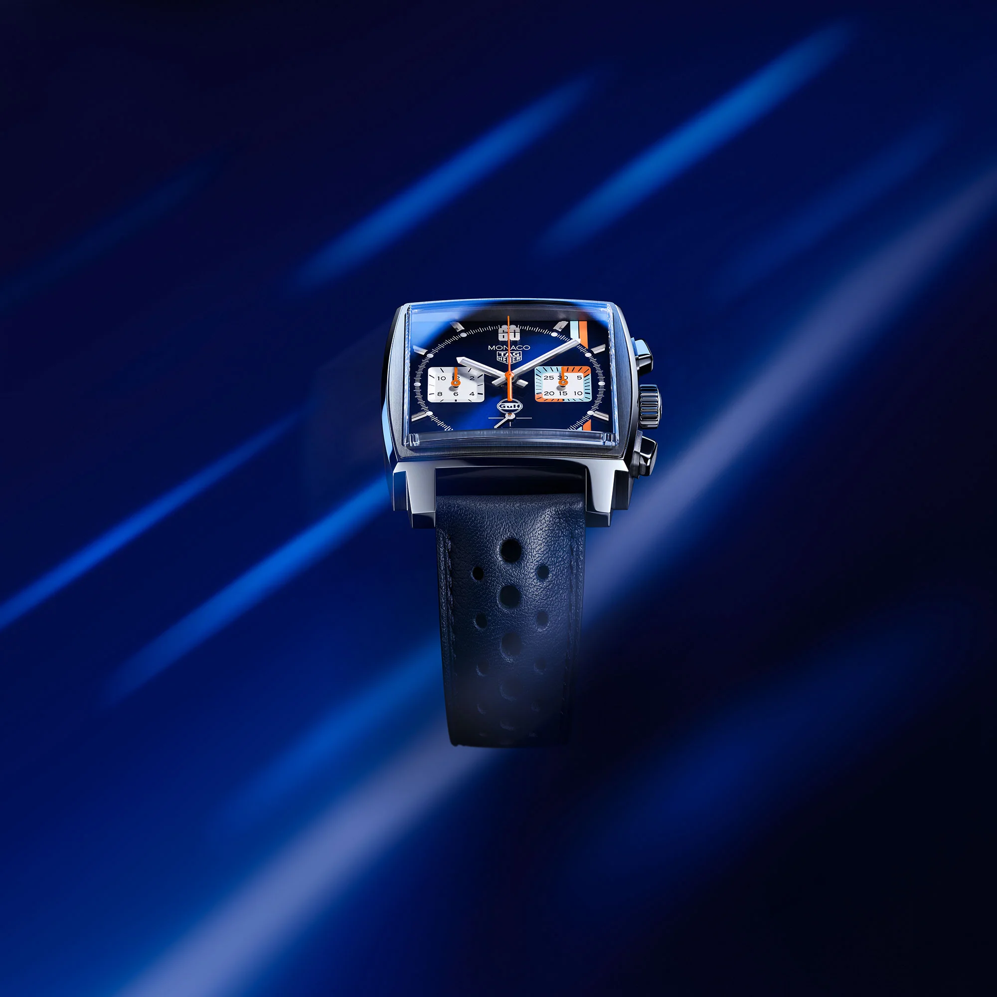 TAG Heuer Monaco x Gulf 39mm 100m Special Edition Automatic Watch CBL2115.FC6494 - Image 7