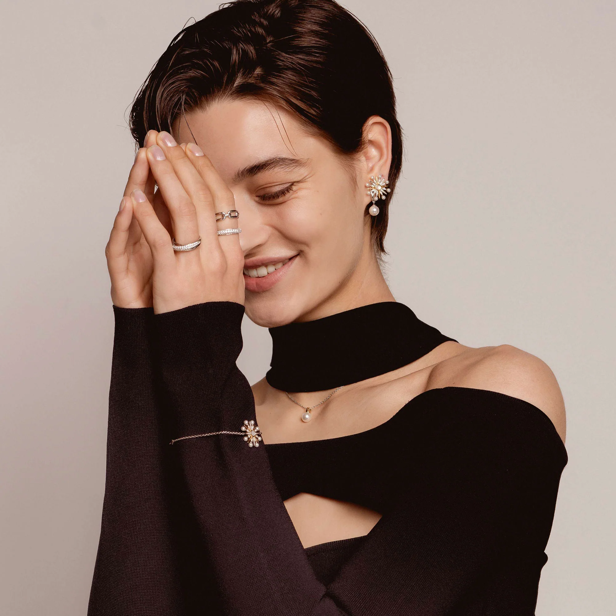 Ti Sento Yellow Gold Plated Synthetic Pearl Drop Necklace 34037YP - Image 6