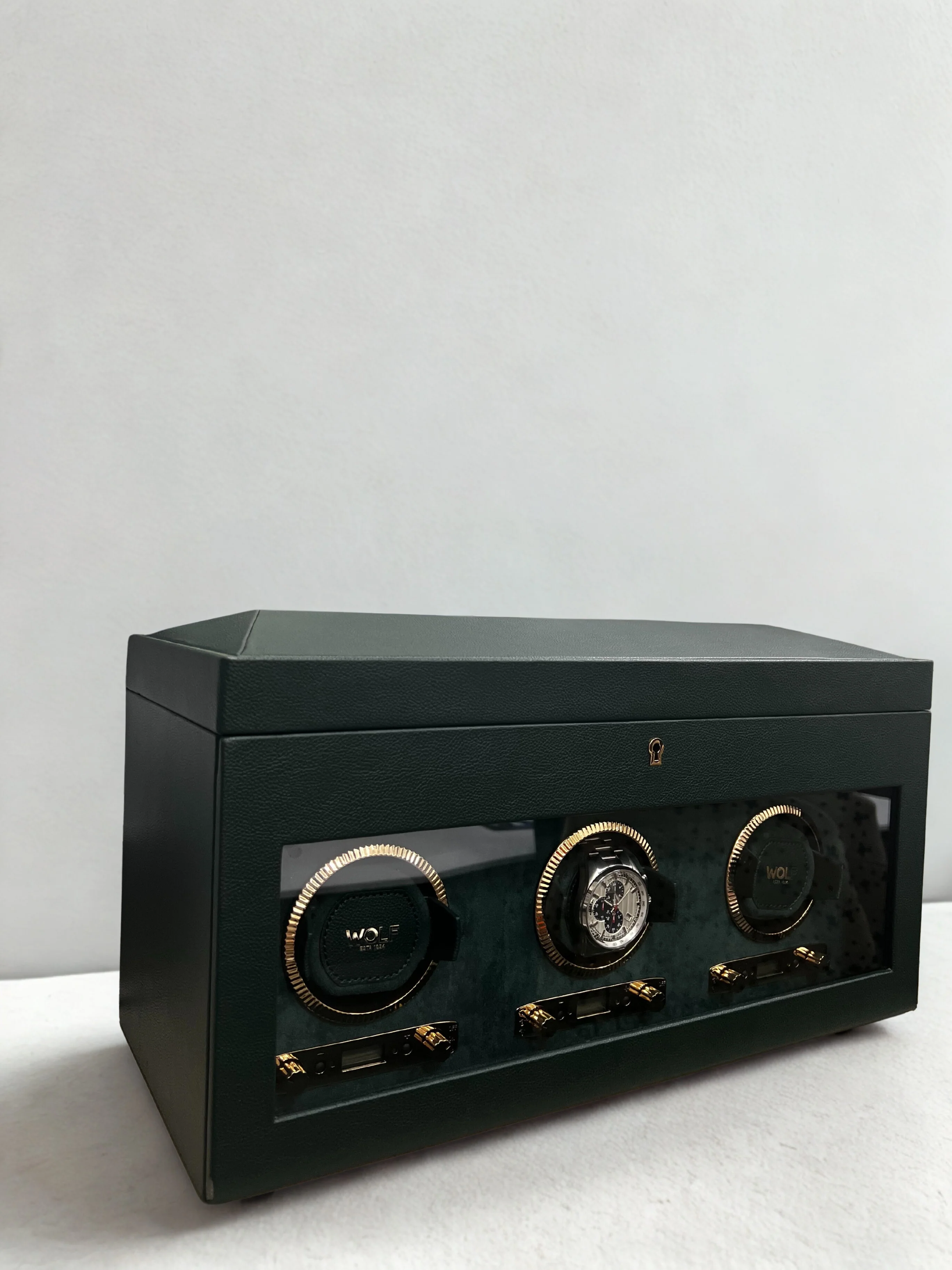 WOLF British Racing Green Triple Watch Winder - Image 4